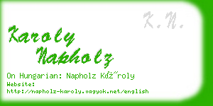 karoly napholz business card